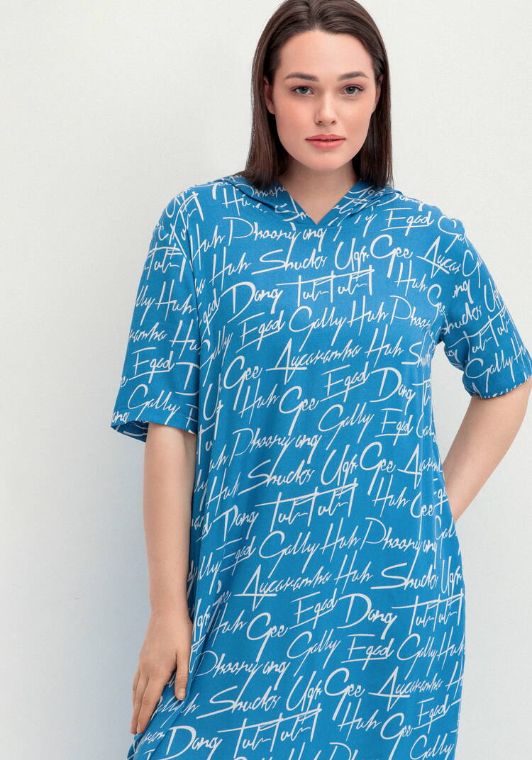 Платье-футболка с капюшоном шир.  750, рис. 26