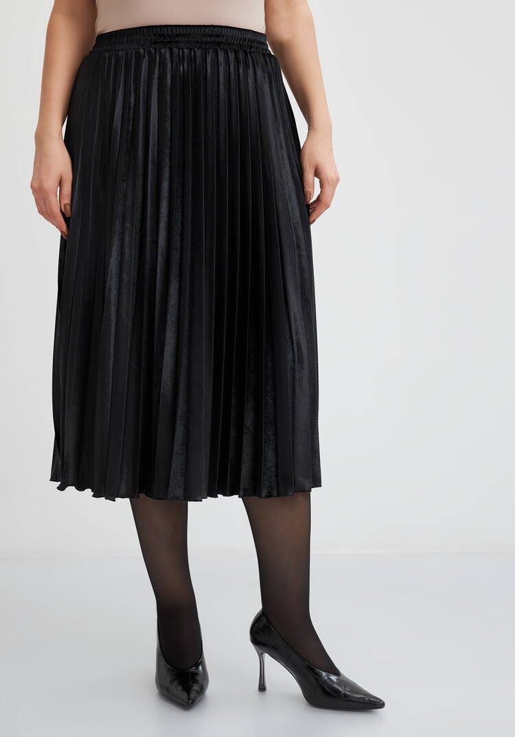 Юбка плиссированная из бархата шир.  750, рис. 4