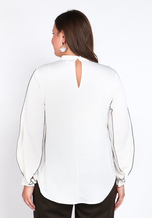 Блуза с рельефными рукавами шир.  580, рис. 3