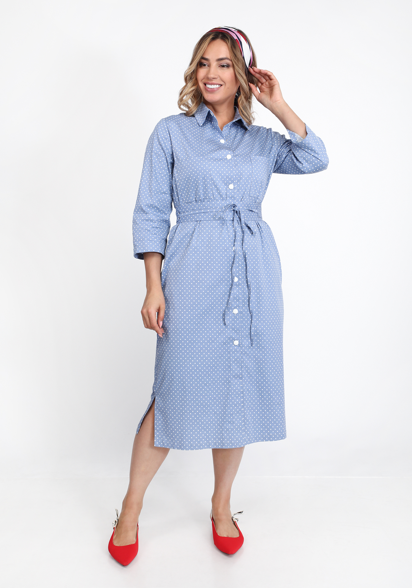 Платье-рубашка на кнопках