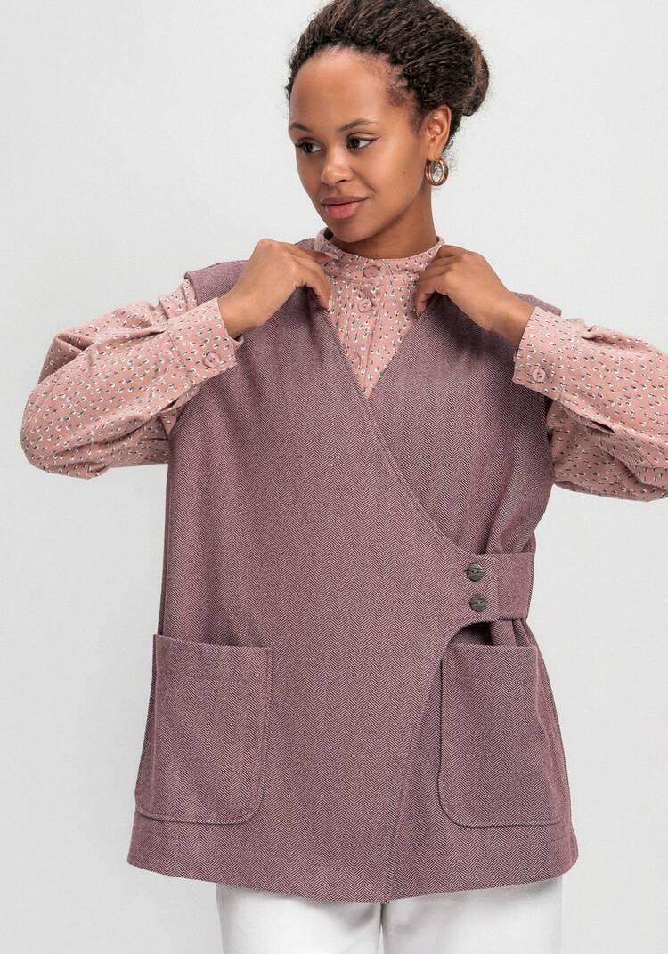 Жилет на запах свободного кроя шир.  750, рис. 19