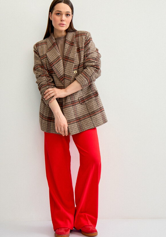 Пиджак двубортный с принтом в клетку шир.  580, рис. 18