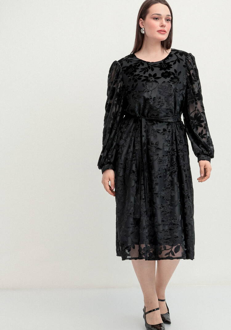 Платье с цветами из бархата шир.  750, рис. 9