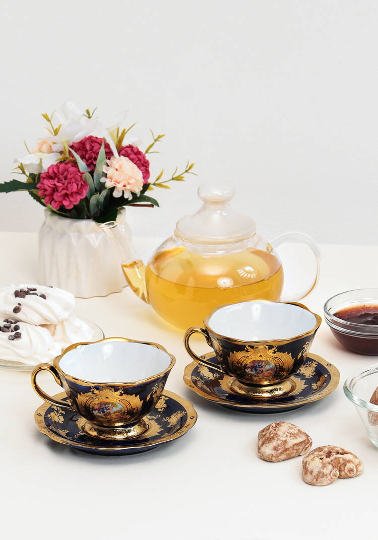 Чайная пара кобальт Мадонна, 2 шт. шир.  750, рис. 2