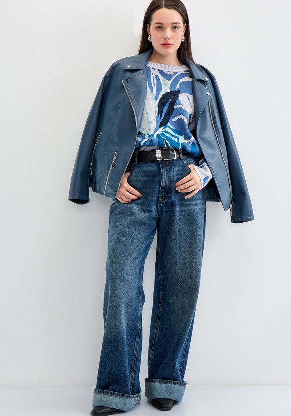 Джемпер с растительным орнаментом шир.  580, рис. 36