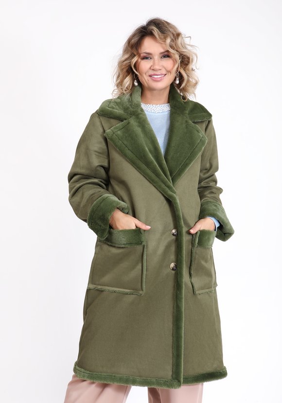 Дубленка женская с отложным воротником шир.  580, рис. 8