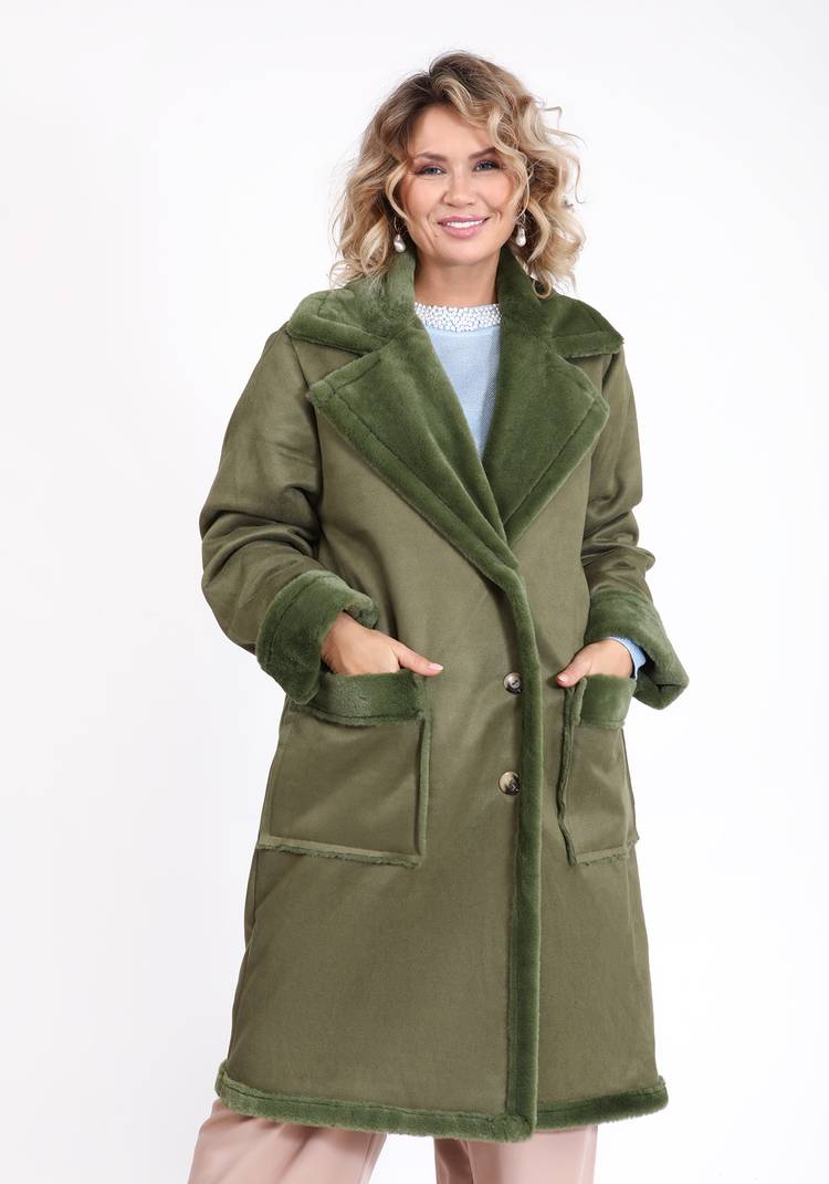 Дубленка женская с отложным воротником шир.  750, рис. 8