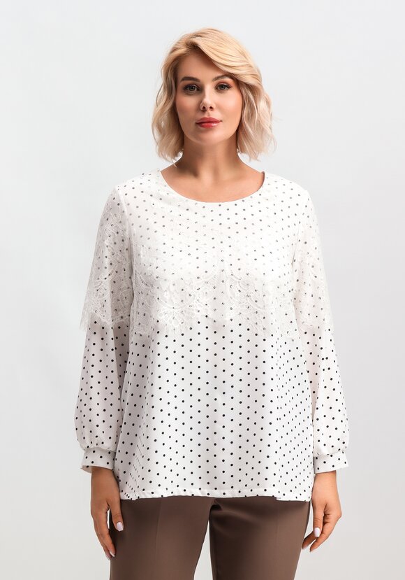 Блуза с кружевом по плечам шир.  580, рис. 22