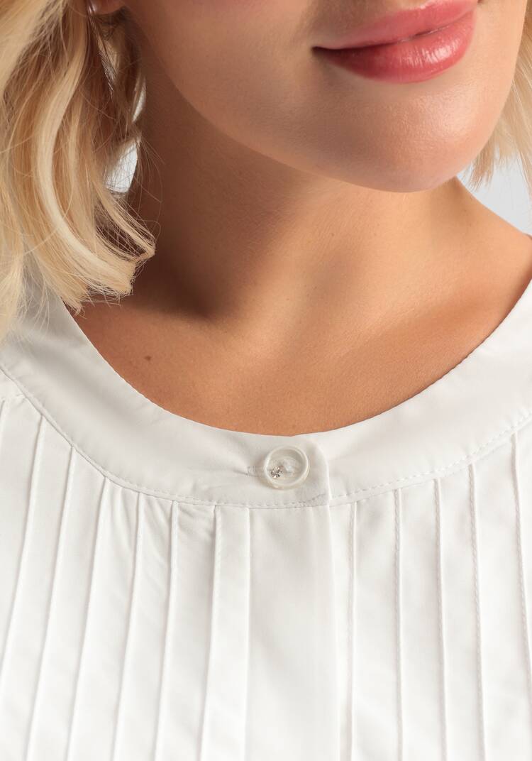 Блуза на пуговицах с декоративными складками шир.  750, рис. 5