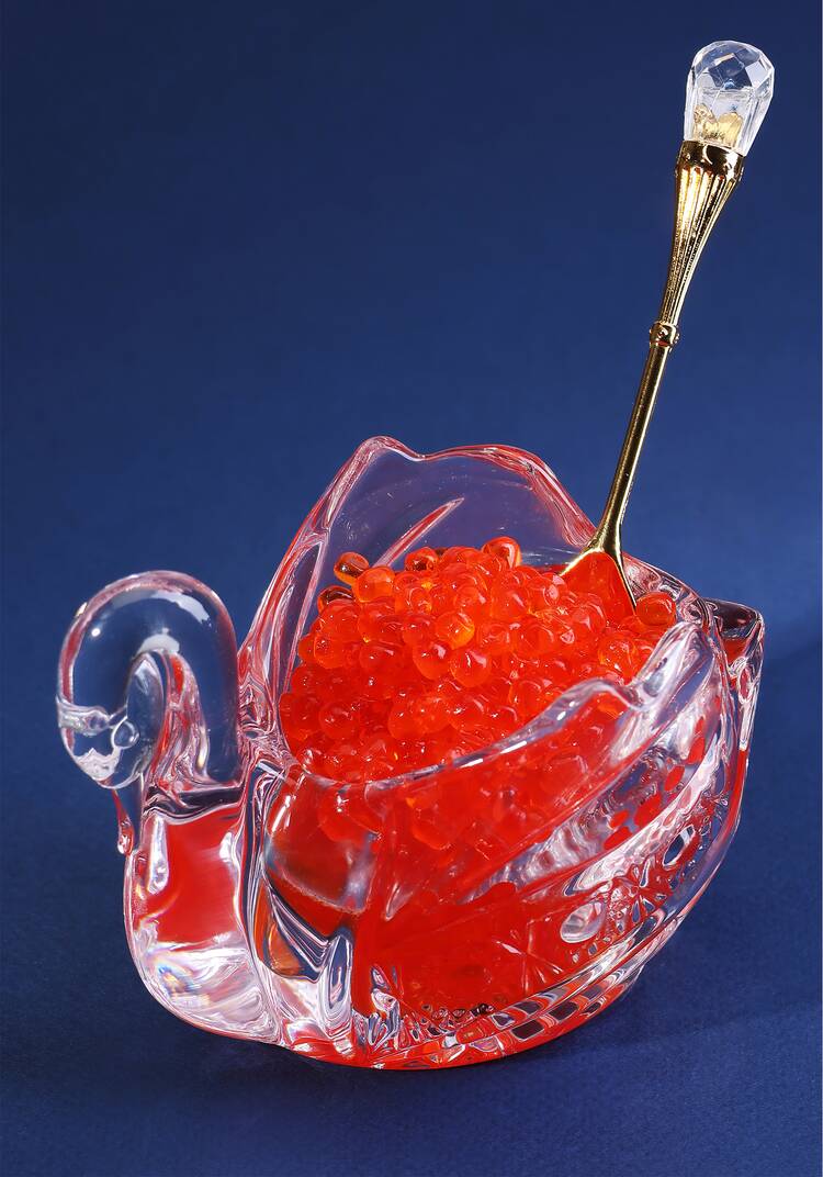 Икорница с ложкой Лебедь + подарок шир.  750, рис. 4