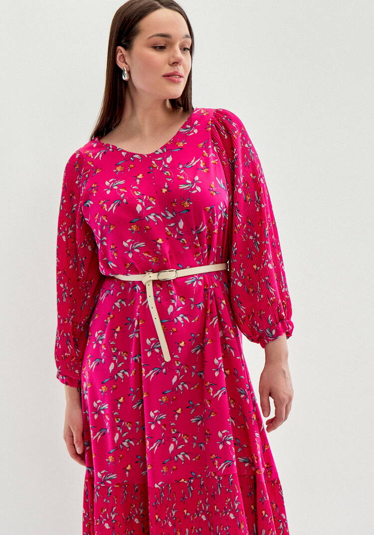 Платье с плиссировкой в цветочный принт шир.  750, рис. 29