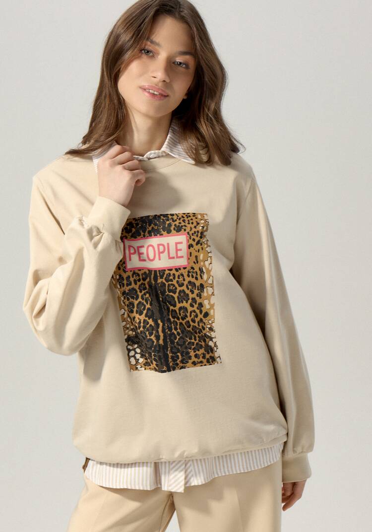 Свитшот с анималистичным принтом на груди шир.  750, рис. 21