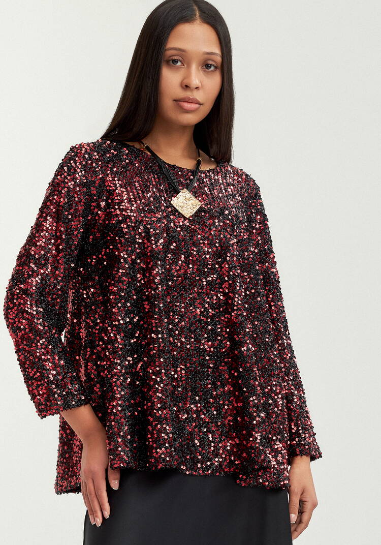 Блуза с мерцающими пайетками шир.  750, рис. 9