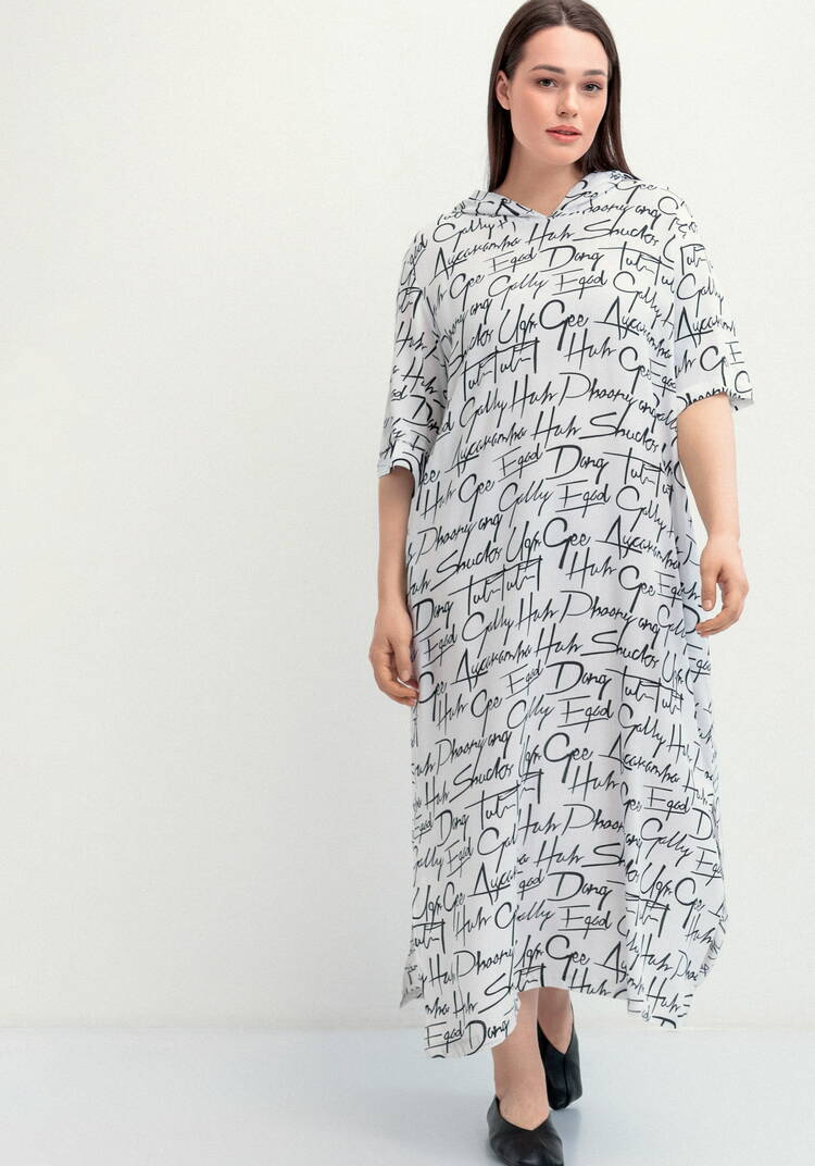 Платье-футболка с капюшоном шир.  750, рис. 24