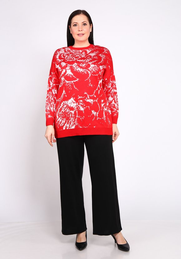 Туника свободного кроя с цветочным орнаментом шир.  580, рис. 1