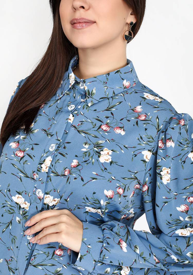 Блуза принтованная с длинным рукавом шир.  750, рис. 9