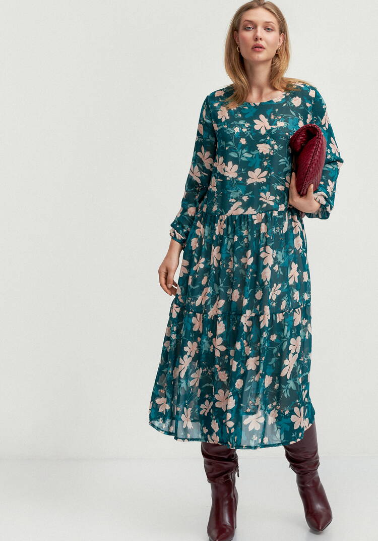 Платье свободного кроя с принтом цветок шир.  750, рис. 9