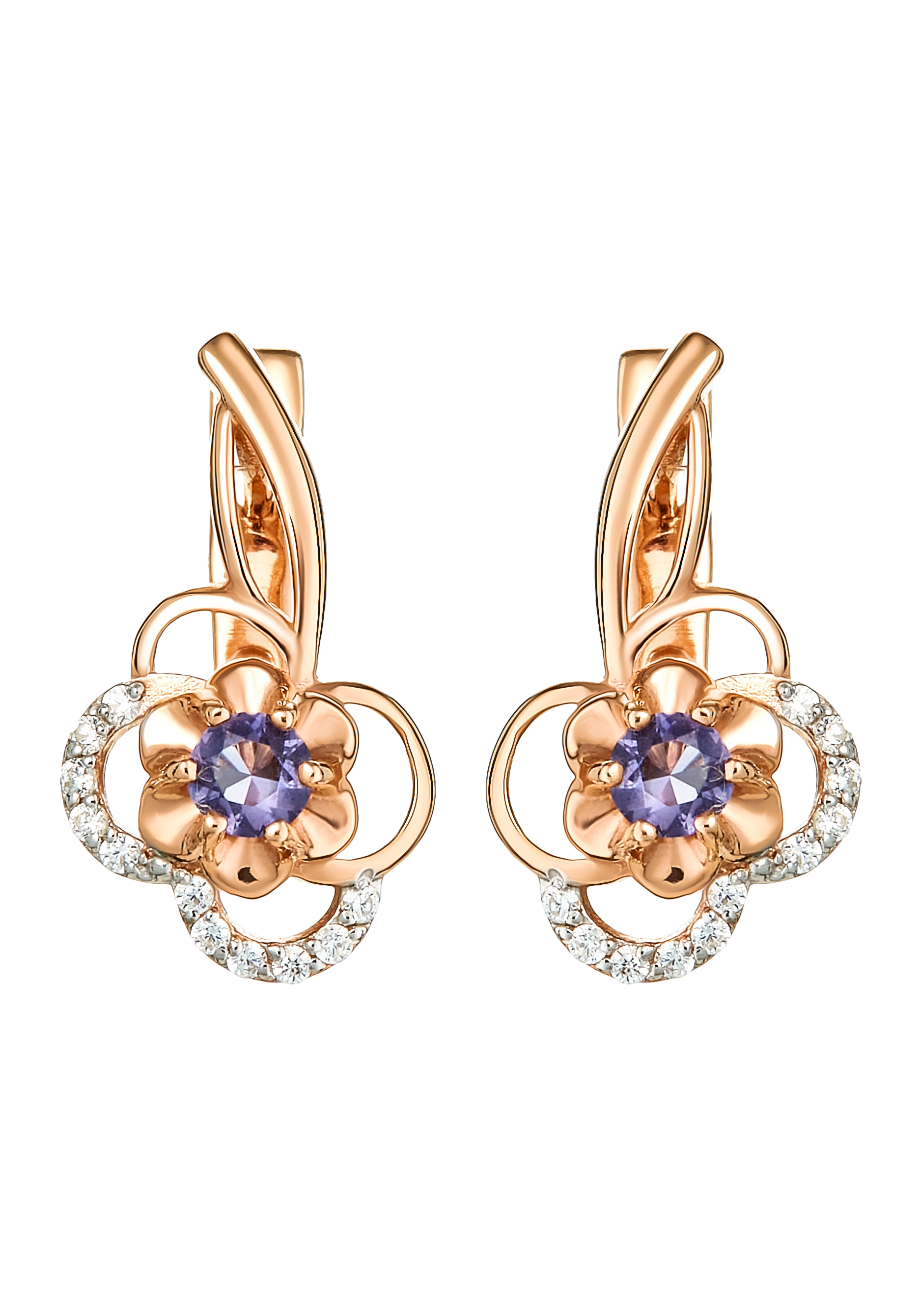 

Серьги серебряные "Весеннее счастье", Фиолетовый