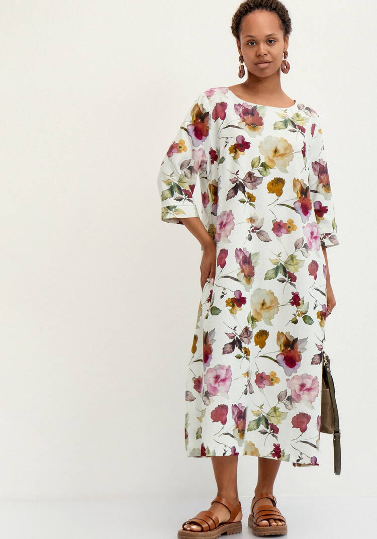 Платье свободного кроя изо льна шир.  750, рис. 17