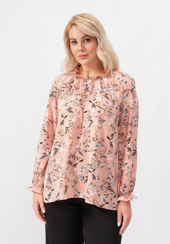 Блуза с цветочным принтом свободного кроя шир.  580, рис. 20