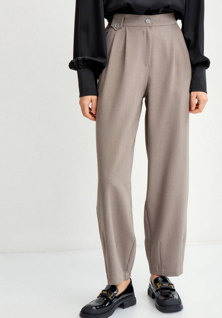 Брюки со складками свободные шир.  750, рис. 4