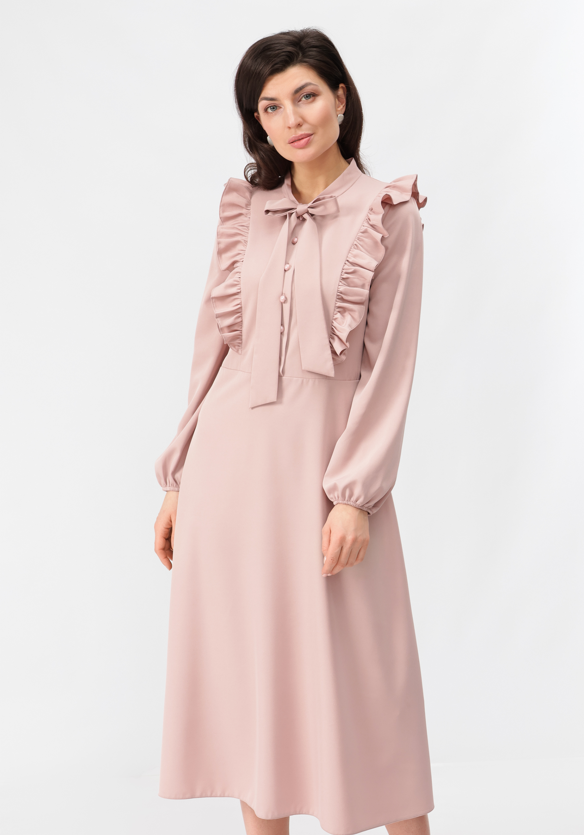 Платье с бантом свободного кроя Vivienne Mare, цвет розовый, размер 56 - фото 2