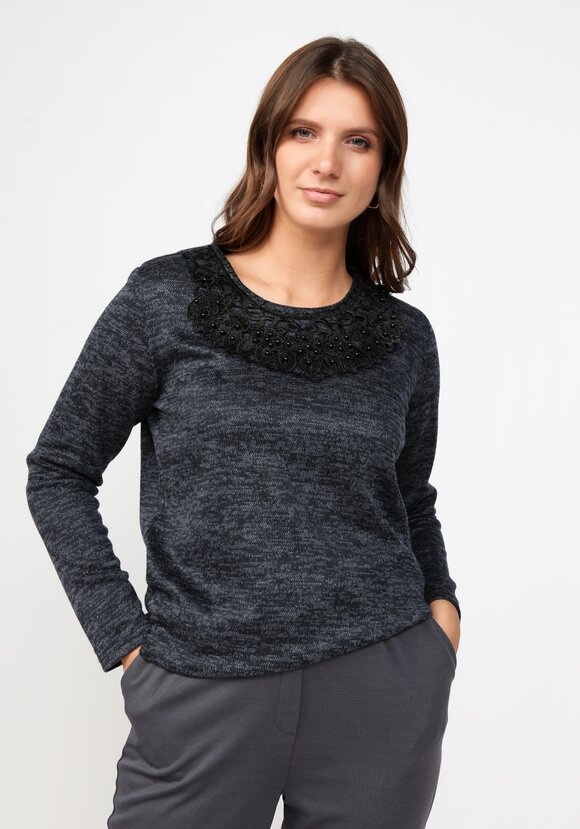 Блуза с ажурным воротником шир.  580, рис. 7