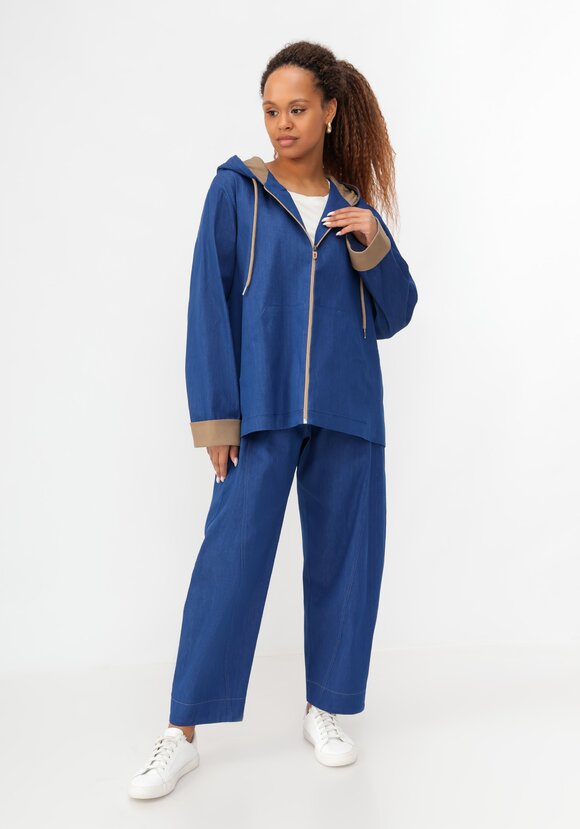 Куртка джинсовая на молнии с капюшоном шир.  580, рис. 2