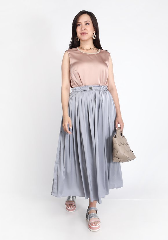 Блуза шелковая А-силуэта шир.  580, рис. 5