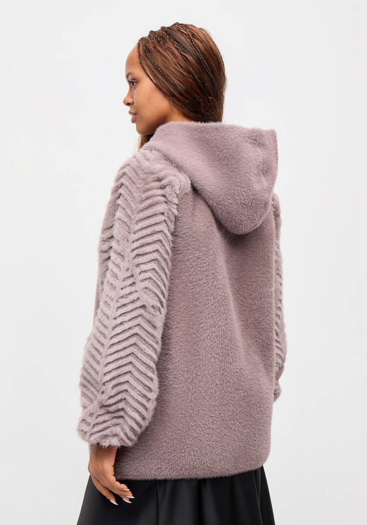 Куртка-альпака с капюшоном, удлиненная шир.  750, рис. 3