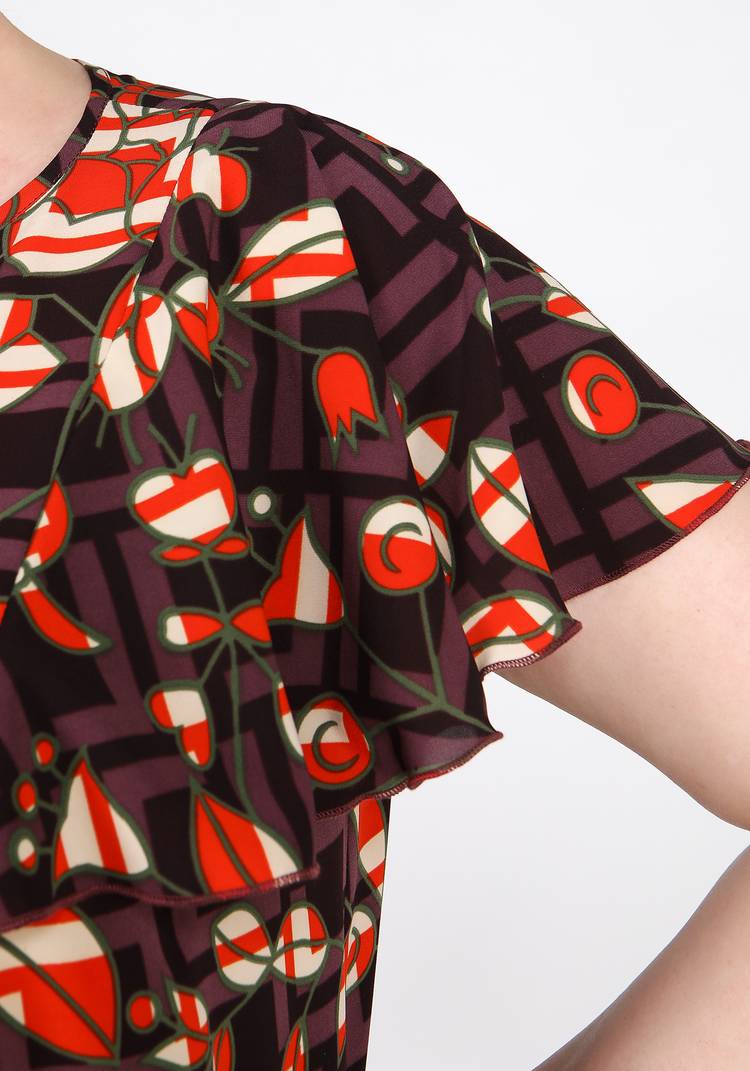 Платье с воланами по низу и на плечах шир.  750, рис. 8