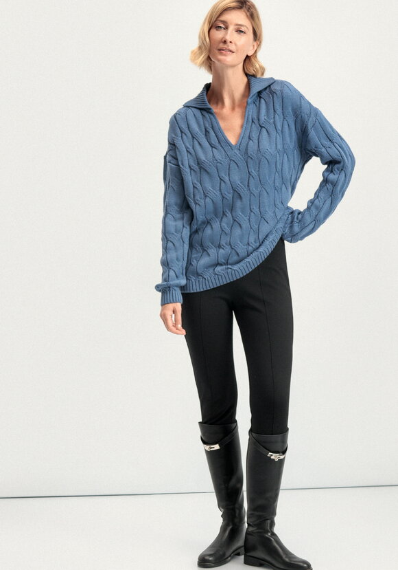 Джемпер с косами и воротником-поло шир.  580, рис. 15