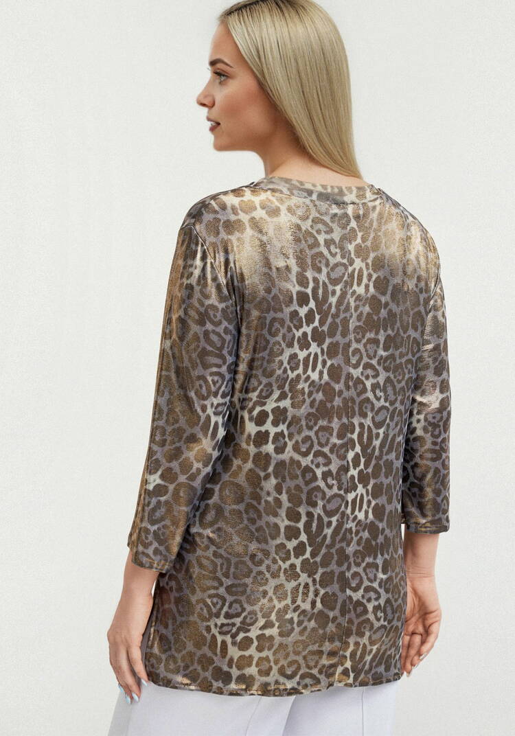 Блуза из ткани с голографическим принтом шир.  750, рис. 36