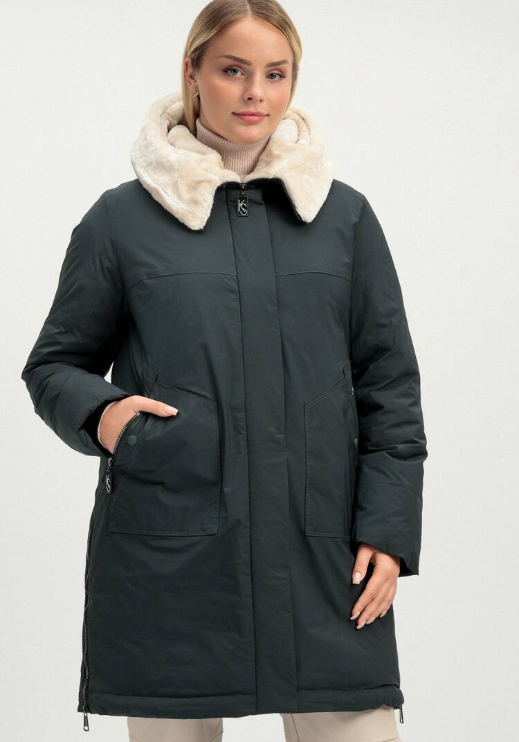 Куртка с меховым капюшоном на молнии шир.  750, рис. 13