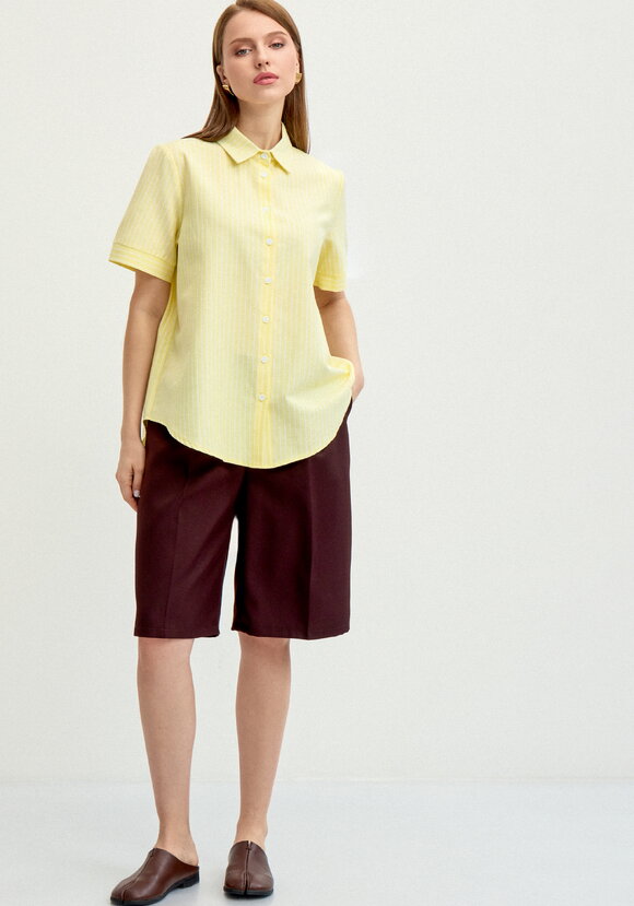 Блуза на пуговицах в вертикальную полоску шир.  580, рис. 16