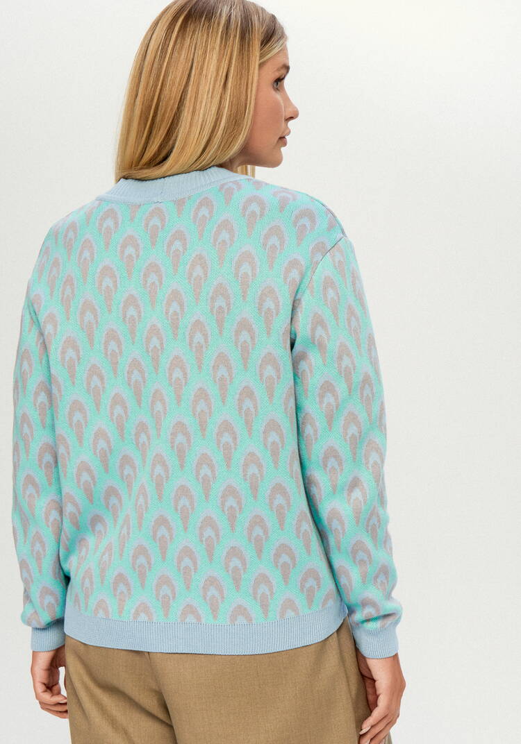 Кардиган с рисунком по стану и рукавам шир.  750, рис. 31