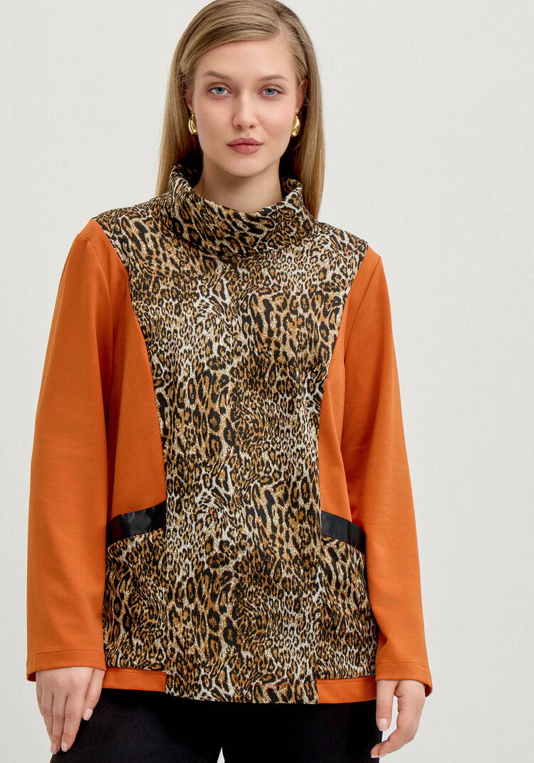 Блуза с анималистичным принтом по груди шир.  750, рис. 4