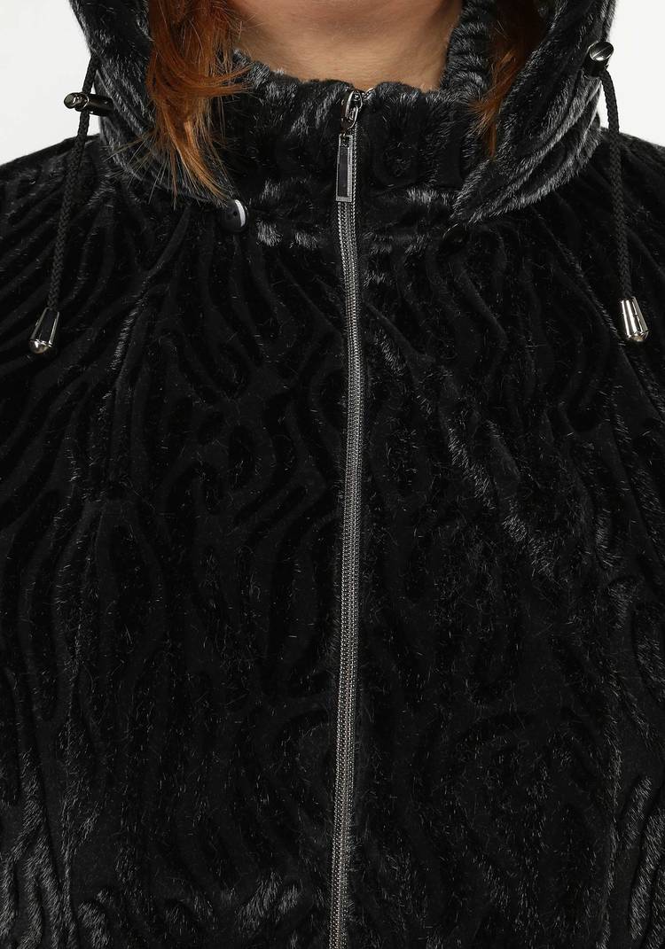 Шуба на молнии из эко-меха с капюшоном шир.  750, рис. 19