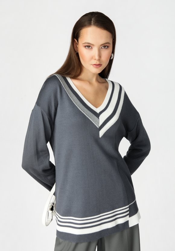 Джемпер женский с V образным воротом шир.  580, рис. 6