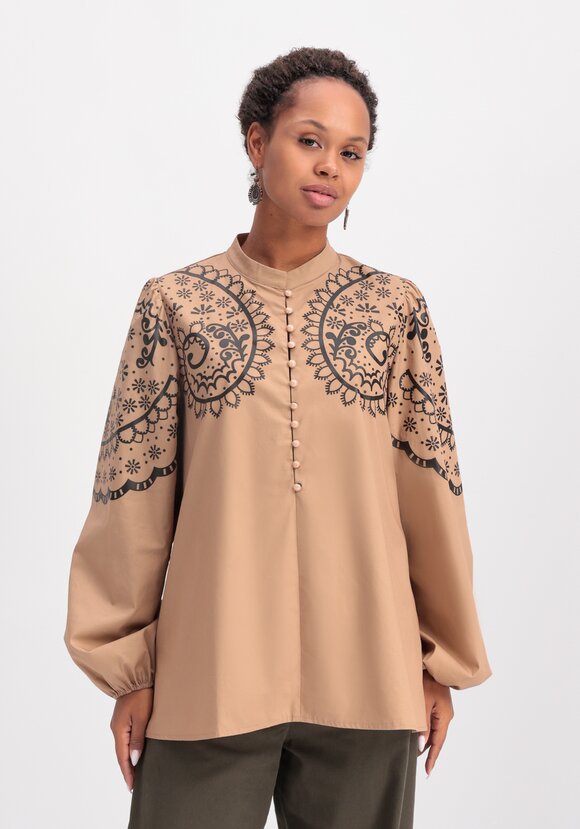 Блуза с этническим принтом шир.  580, рис. 12