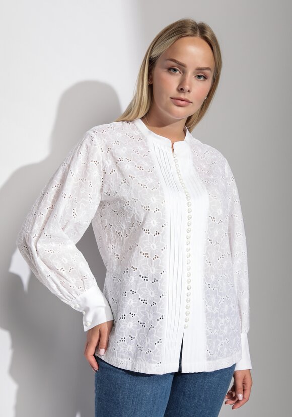 Блузка из шитья с объемными рукавами шир.  580, рис. 11