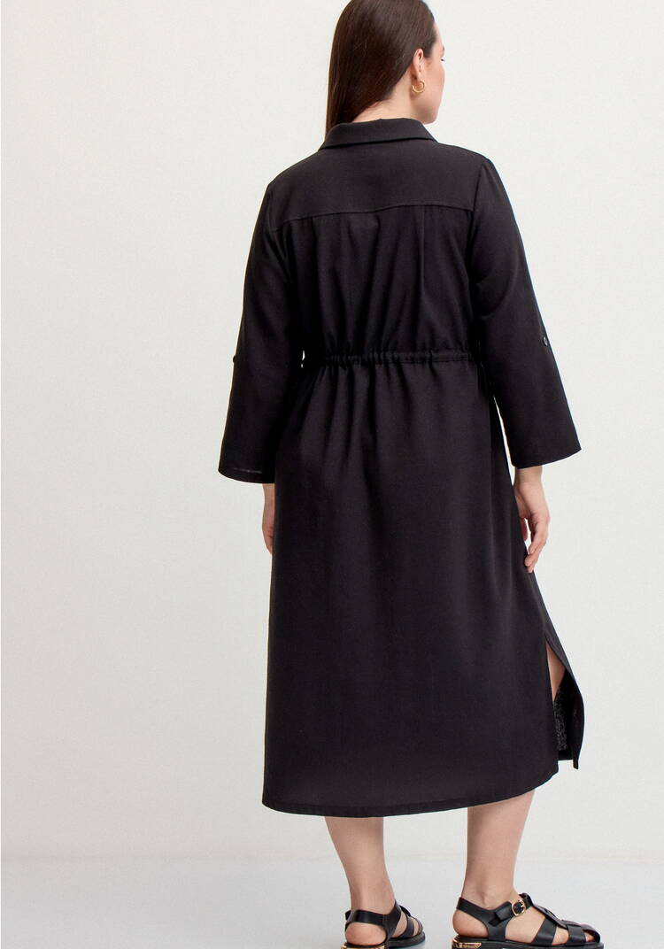 Платье-рубашка изо льна шир.  750, рис. 3