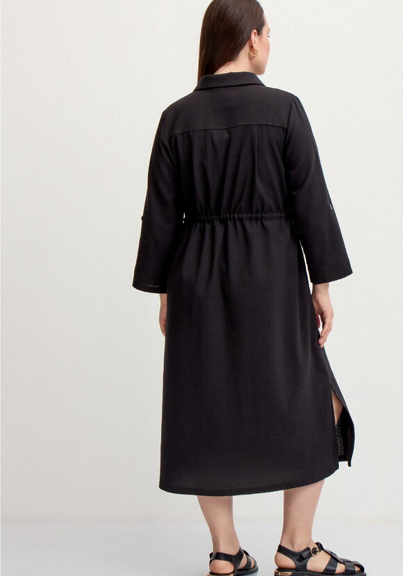 Платье-рубашка изо льна шир.  580, рис. 3