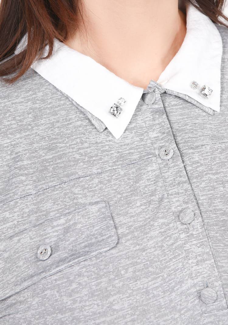 Рубашка-туника со съемным воротником шир.  750, рис. 4