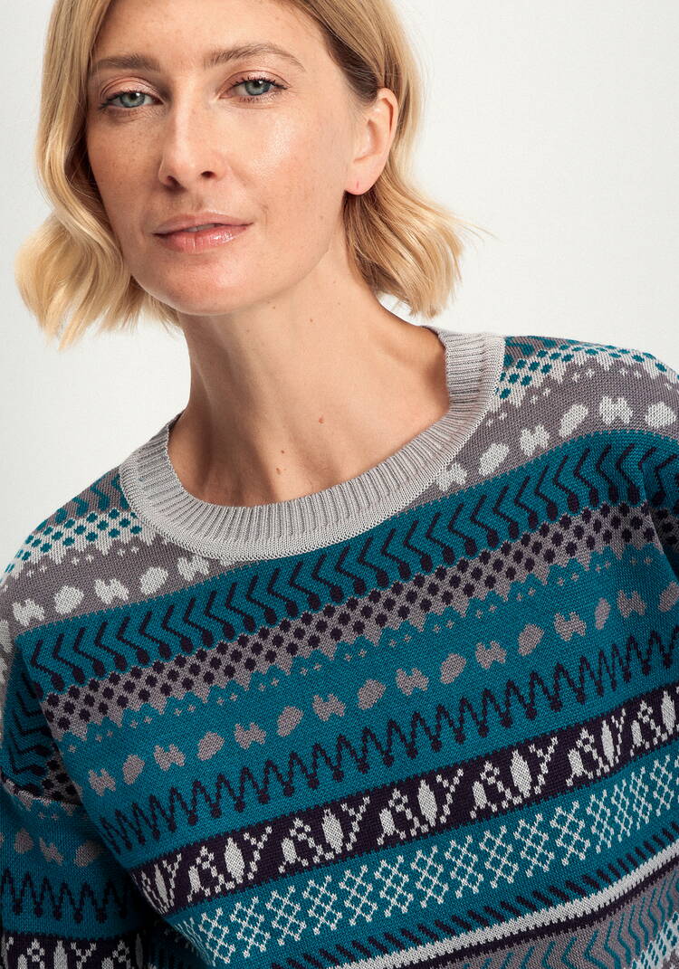 Джемпер со скандинавским рисунком шир.  750, рис. 21