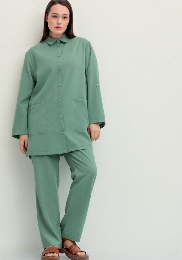 Брюки прямого кроя на резинке по поясу шир.  580, рис. 14