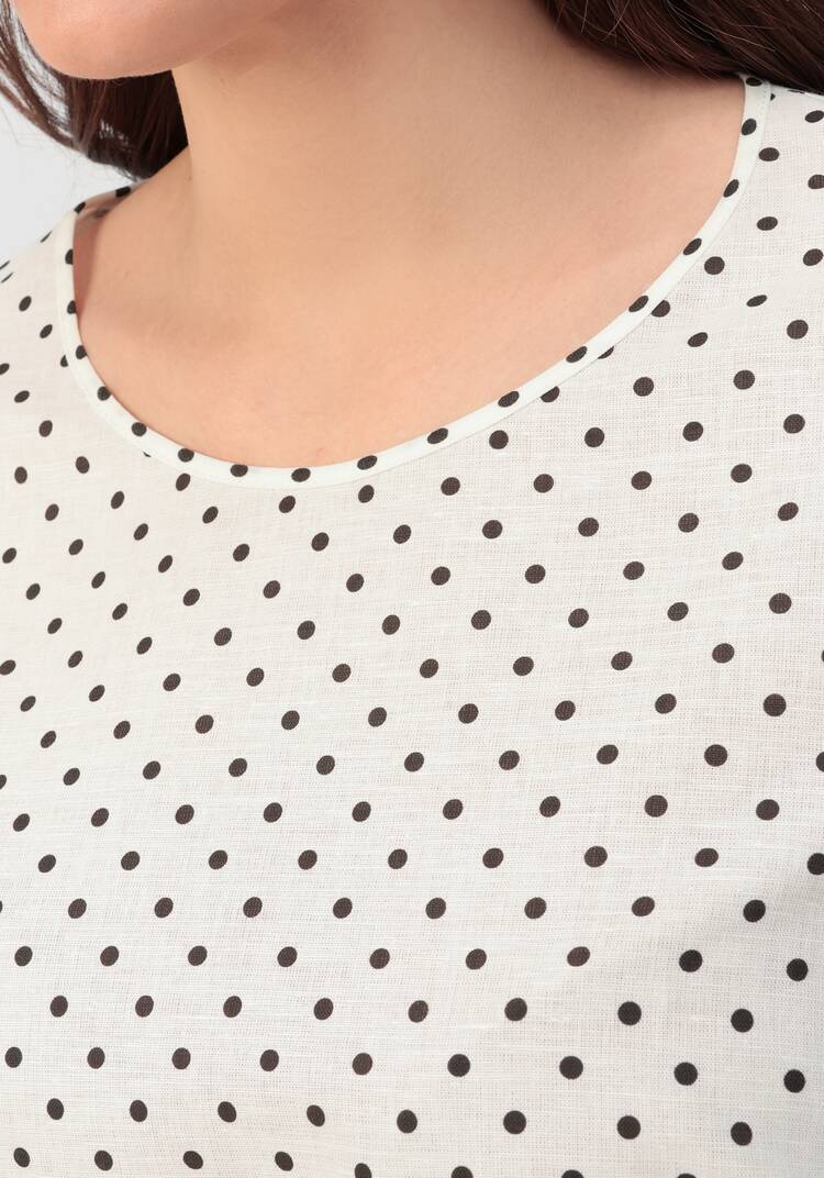 Блуза в горох с расклешенным рукавом Элен шир.  750, рис. 6