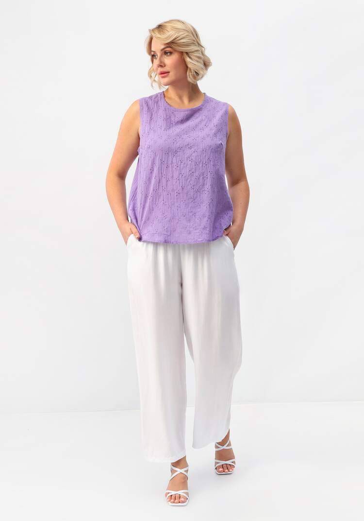 Майка ажурная из шитья с круглым вырезом шир.  750, рис. 23