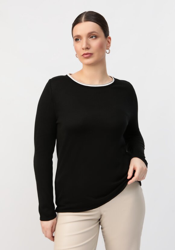 Джемпер с контрастной окантовкой горловины шир.  580, рис. 1