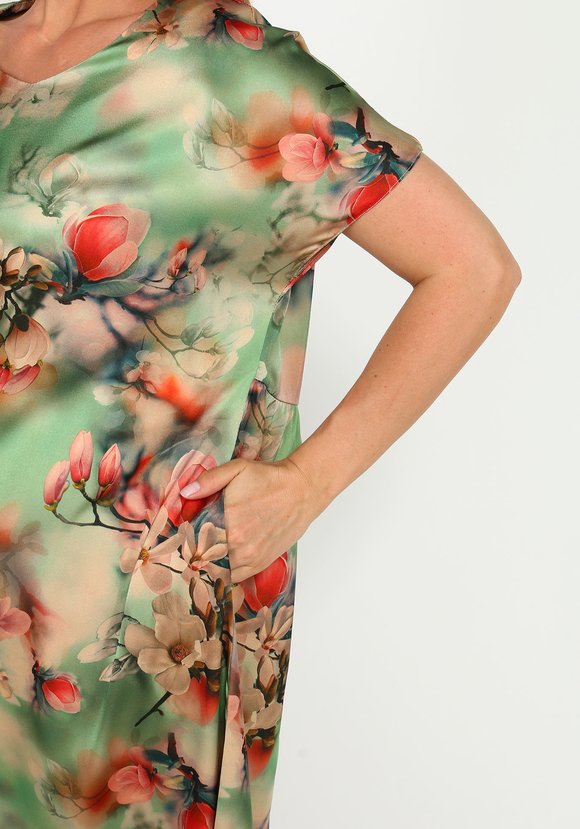 Платье с принтом свободного силуэта шир.  580, рис. 4